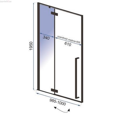 Душевая дверь REA FARGO BLACK MAT 100 REA-K6330