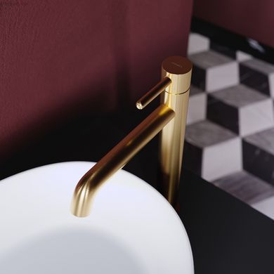 Змішувач для умивальника Omnires Y brushed gold високий (Y1212GLB)