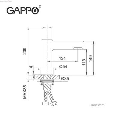 Змішувач для умивальника GAPPO G1052-86, чорний
