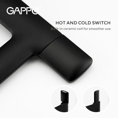 Змішувач для умивальника GAPPO G1052-86, чорний