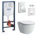 Инсталляция Grohe Rapid SL 38772001 4 в 1 + Унитаз подвесной Laufen Pro Rimless H8669570000001 с крышкой Slim Soft-Close
