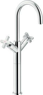 Смеситель для умывальника LR116228/2CR высокий 472мм, донный клапан, поворотный носик, хром.