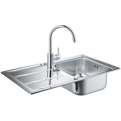 Набор кухонная мойка Grohe EX Sink 31570SD0 K400 + смеситель Concetto 32663001