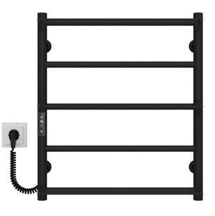 Рушникосушка електрична Deffi Ladder 500x600 чорна матова C.LK.60.50.5.E.B.L.1 ліва