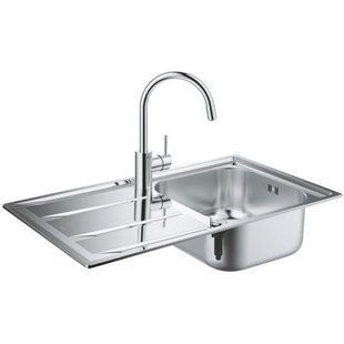 Набір кухонна мийка Grohe EX Sink 31570SD0 K400 + змішувач Concetto 32663001
