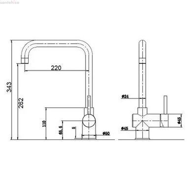 Змішувач для кухні Fabiano FKM 32 SS Inox нержавіюча сталь 8232.401.0498