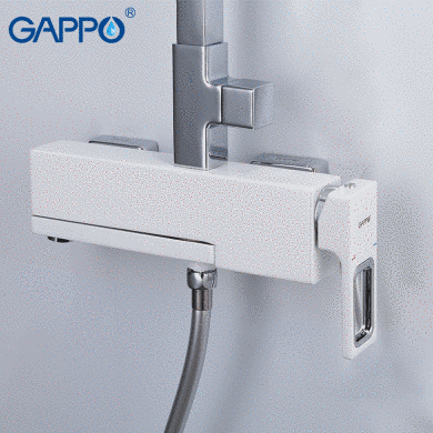 Душевая система GAPPO G2417-8, излив - переключатель на лейку, белый/хром