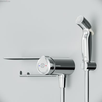Смеситель TouchReel, монтируемый в стену с гигиеническим душем и полкой F0H85A800 AM.PM X-Joy