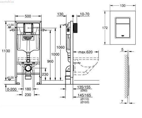 Комплект инсталляция Grohe Rapid SL 39501000 + унитаз Grohe Bau Ceramic 39427000 + сиденье Soft Close 39493000