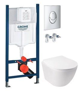 Инсталляция Grohe Rapid SL 38721001 4 в 1 + Унитаз подвесной Q-Tap Jay WHI 5176 с сидением soft-close QT07335176W