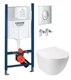 Інсталяція Grohe Rapid SL 38721001 3 в 1 + Унітаз підвісний Qtap Jay Ultra Quiet QT07335177W з сидінням Soft Close
