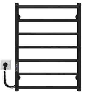 Рушникосушка електрична Deffi Ladder 500x700 чорна матова C.LK.70.50.7.E.B.L.1 ліва