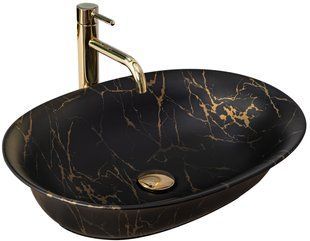 Умывальник (раковина) REA ROMA MARBLE BLACK MAT накладной REA-U5609