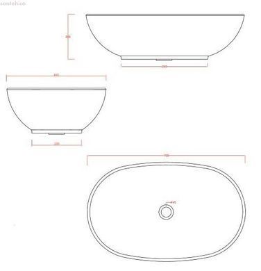 Умывальник керамический 70 см Artceram La Ciotola, white glossy (LCL002 01; 00)