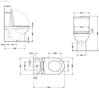 Унитаз напольный Qtap Aquarius Ultra Quiet QTAQAW27W49262 с бачком и сиденьям Soft Close