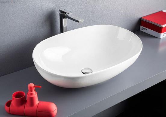 Умывальник керамический 70 см Artceram La Ciotola, white glossy (LCL002 01; 00)