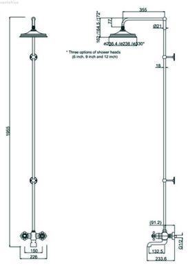 Термостатическая душевая система Burlington BT2WS+V16