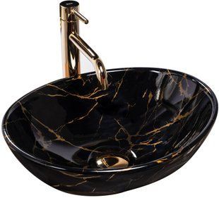 Умывальник (раковина) REA SOFIA MARBLE BLACK накладной REA-U5611