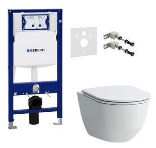Инсталляция Geberit Duofix 111.300.00.5 3 в 1 + Унитаз подвесной Laufen Pro Rimless H8669570000001 с крышкой Slim Soft-Close