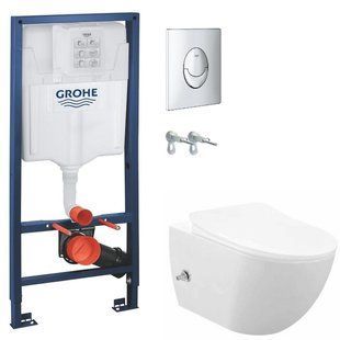Установка Grohe Rapid SL 38721001 4 в 1 + Унітаз підвісний з функцією біде Creavit Free FE322-34CB00E-0002 з сидінням Soft Close