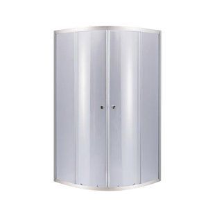Душова кабіна Latwa SC80x80.SAT.LOW.GR полукругла, для низьк. піддону, висота 185 см, скло тон. 4 мм, без піддону Lidz LLSC8080SATLOWGR2