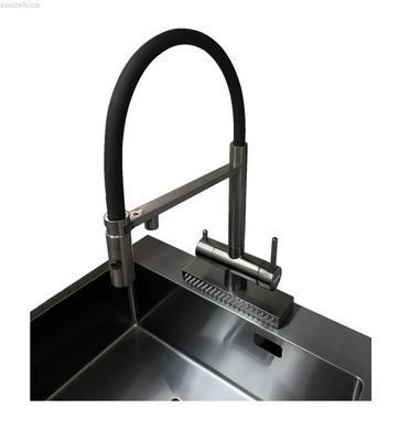 Змішувач для кухні Fabiano FKMC 3124 Black Steel (Cascad) pvd-графіт 8231.403.1543 під фільтровану воду