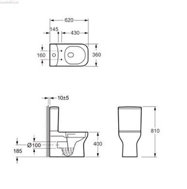 Унитаз напольный Devit Frame Vortex Flush 3710020 с бачком и сиденьем Soft Close