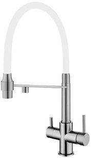 Змішувач для кухні Fabiano FKM 3143 Inox White нержавіюча сталь 8231.403.0057 під фільтровану воду