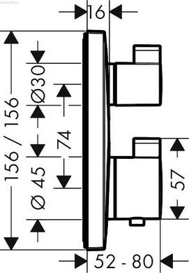 Душова система прихованого монтажу Hansgrohe Ecostat Square з термостатом 2A131218