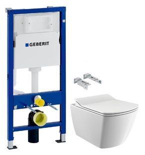Інсталяція Geberit Duofix 458.103.00.1 + Унітаз підвісний Creavit Elegant Rim-Off EG321-11CB00E-0000 з сидінням Soft Close