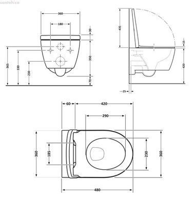 Інсталяція Qtap Nest UNI QT0233M370 з клавішею хром глянцевий + Унітаз підвісний Qtap Jay Ultra Quiet QT07335177W з сидінням Soft Close