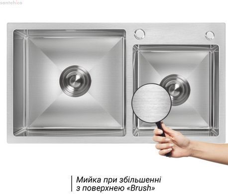 Кухонна мийка Lidz H7843 Brush 3.0 / 1.0 мм LDH7843BRU35387