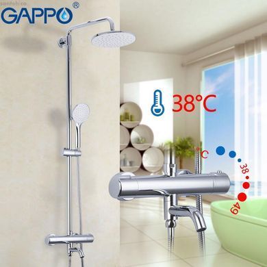 Душевая система с термостатом GAPPO G2490, излив - переключатель на лейку, хром