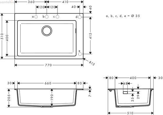 Мийка для кухні hansgrohe S51 S510-F660 SilicaTec сірий бетон 43313380