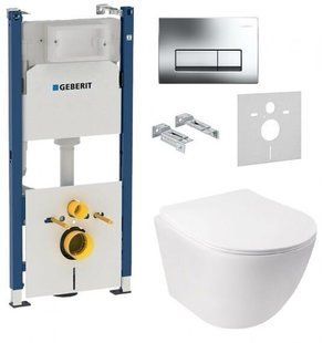Инсталляция Geberit Duofix 458.178.21.1 4 в 1 + Унитаз подвесной Q-Tap Jay WHI 5176 с сидением soft-close QT07335176W