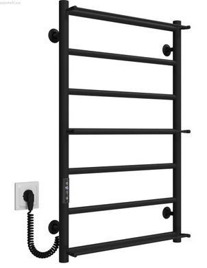 Рушникосушка електрична Deffi Ladder 500x800 чорна матова C.LK.80.50.7.E.B.L.1 ліва