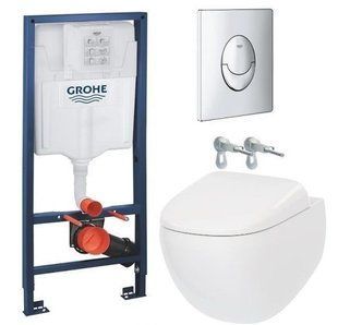 Комплект инсталляция Grohe Rapid SL 38721001 + Унитаз подвесной AM PM Sensation FlashClean C301700WH + крышка с микролифтом