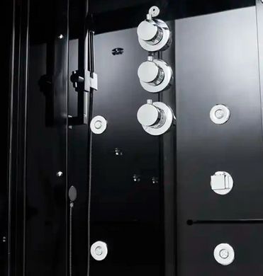 Гидромассажный паровой бокс Golston 120х80 (Профиль - черный, стекло - прозрачное) G-U692B левосторонний