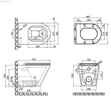 Унітаз підвісний Mixxus Premium Bevel-0301-T3 Tornado 3.0 чорний матовий MP6595 з сидінням Soft Close