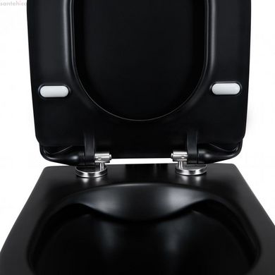 Унітаз підвісний Q-Tap Scorpio Rimless чорний матовий QT1433053ERMB із сидінням Slim Soft-close