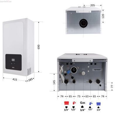 Котел двоконтурний газовий Airfel Optimum Premix 23 кВт A2CPX023EARU