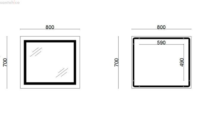 Дзеркало Lidz Kubis 70x80 LD78LF9048070