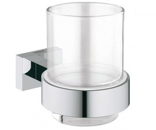 Стакан стеклянный с держателем Grohe ESSENTIALS CUBE NEW 40755001