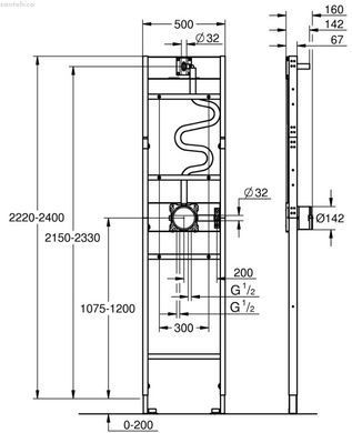 Інсталяція для установки душової системи Grohe Rapido Shower Frame 1039939990