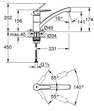 Смеситель для кухни Grohe StartEco хром 31685000