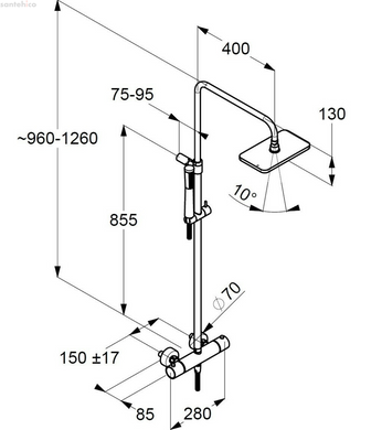 Душова система з термостатом Kludi Dual Shower System хром 490950500