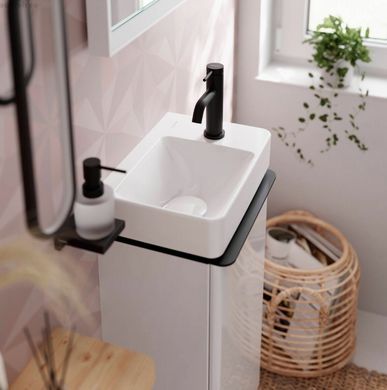 Змішувач для раковини Hansgrohe Tecturis E CoolStart чорний матовий 73302670 з донним клапаном