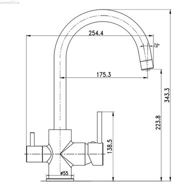 Змішувач кухонний з підключенням до фільтру IMPRESE DAICY-U 55009-UB