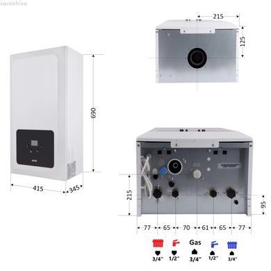 Котел двоконтурний газовий Airfel Optimum Premix 30 кВт A2CPX030EARU
