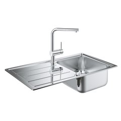 Набор кухонная мойка Grohe EX Sink 31573SD0 + смеситель Minta 32168000